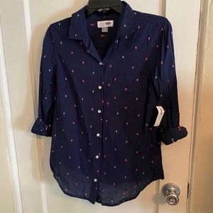 Old Navy stitch pattern button up NWT